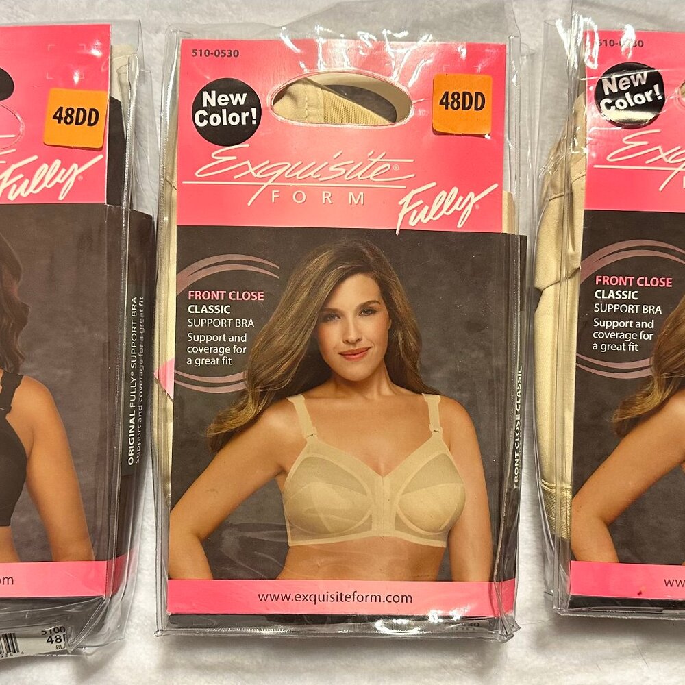 Bundle of 3 Exquisite Form Fully Bras #510-0530 - 48DD New